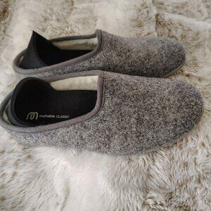 Mahabis Classic Grey Wool Lined Slippers Size 6 (36) -Never Worn